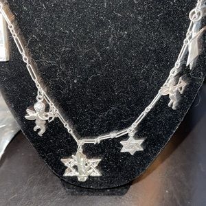 Custom Designed Sterling Silver 3 Stars of David, 2 Cupids, Mezuzah